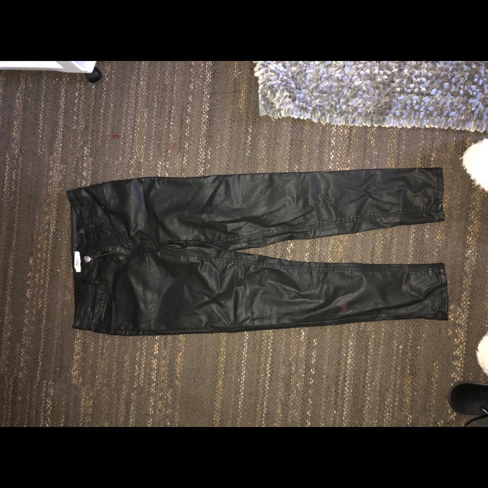 Faux leather pants